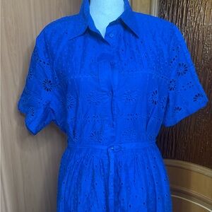 ZARA ZW blue Eyelet midi cutwork dress
EMBROIDERY XXL